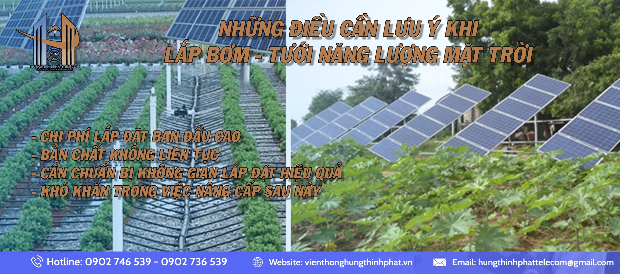 Những điều cần lưu ý khi  Lắp bơm - tưới năng lượng mặt trời 