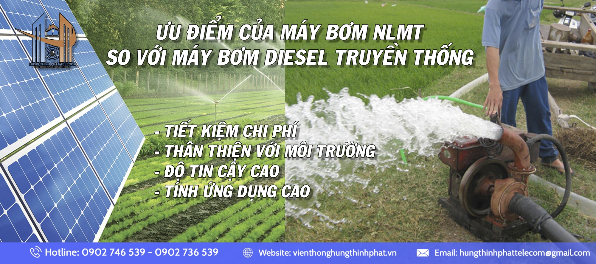 ưu điểm của máy bơm nlmt so với máy bơm diesel truyền thống