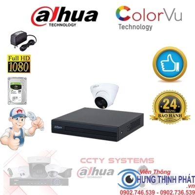 TRỌN BỘ 1 CAMERA IP DAHUA 2.0 MPX CÓ MÀU 24/24