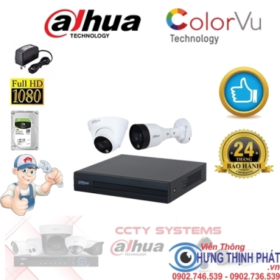 TRỌN BỘ 2 CAMERA IP DAHUA 2.0 MPX CÓ MÀU 24/24