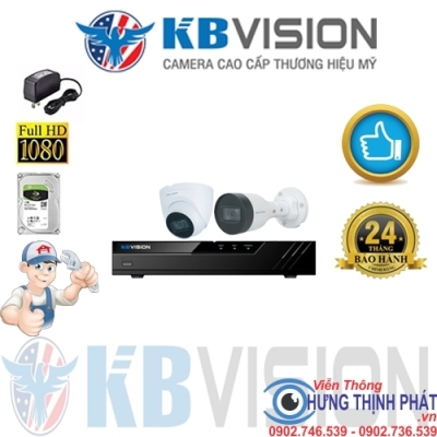 TRỌN BỘ 2 CAMERA IP KBVISION 2.0 MPX