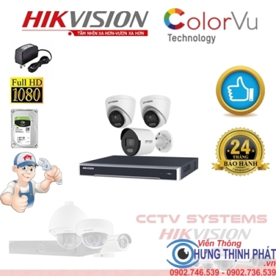 TRỌN BỘ 3 CAMERA IP HIKVISION 2.0 MPX CÓ ÂM THANH - CÓ MÀU 24/24