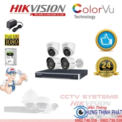 TRỌN BỘ 4 CAMERA IP HIKVISION 2.0 MPX CÓ ÂM THANH - CÓ MÀU 24/24