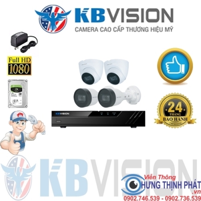 TRỌN BỘ 4 CAMERA IP KBVISION 2.0 MPX