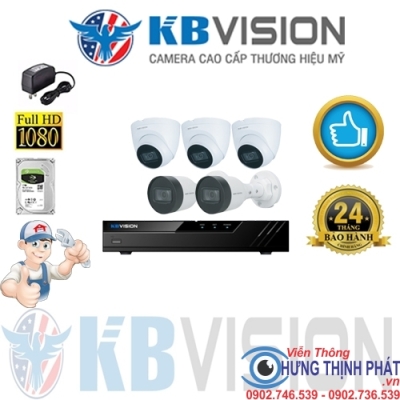 TRỌN BỘ 5 CAMERA IP KBVISION 2.0 MPX