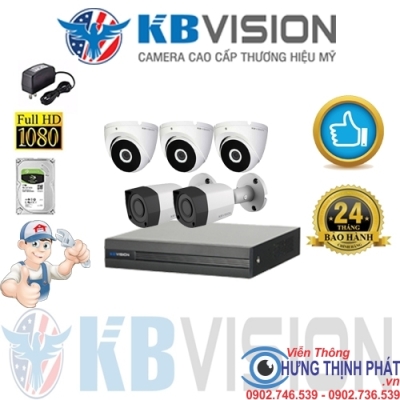 TRỌN BỘ 5 CAMERA QUAN SÁT KBVISON 2.0 MPX