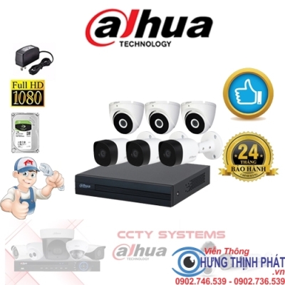 TRỌN BỘ 6 CAMERA QUAN SÁT DAHUA 2.0 MPX