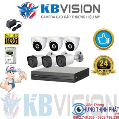 TRỌN BỘ 6 CAMERA QUAN SÁT KBVISON 2.0 MPX