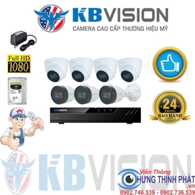 TRỌN BỘ 7 CAMERA IP KBVISION 2.0 MPX